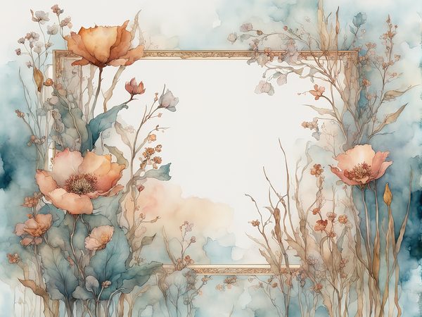 Rustic Watercolor Floral Frames: Scrapbook Paper Pack (Digital Download) — image 3