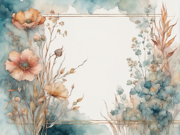 Rustic Watercolor Floral Frames: Scrapbook Paper Pack (Digital Download) — image 4