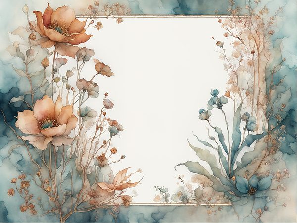 Rustic Watercolor Floral Frames: Scrapbook Paper Pack (Digital Download) — image 5