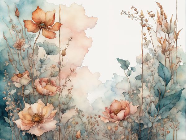 Rustic Watercolor Floral Frames: Scrapbook Paper Pack (Digital Download) — image 6