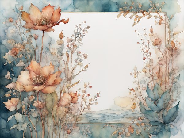 Rustic Watercolor Floral Frames: Scrapbook Paper Pack (Digital Download) — image 7