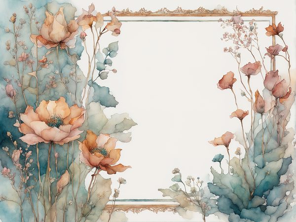 Rustic Watercolor Floral Frames: Scrapbook Paper Pack (Digital Download) — image 8