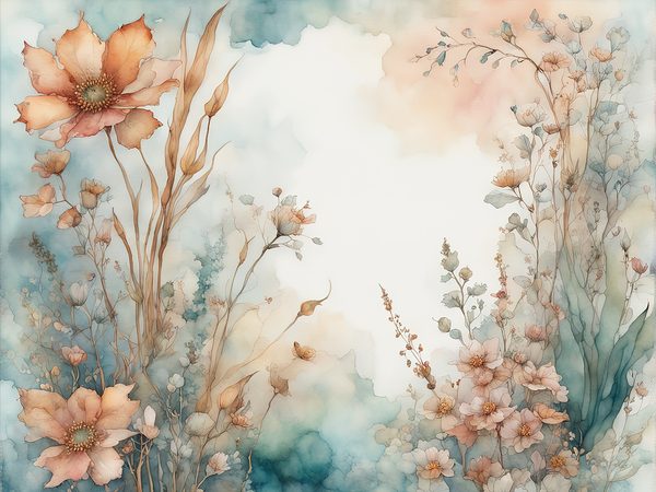 Rustic Watercolor Floral Frames: Scrapbook Paper Pack (Digital Download) — image 9