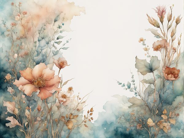 Rustic Watercolor Floral Frames: Scrapbook Paper Pack (Digital Download) — image 10