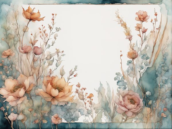 Rustic Watercolor Floral Frames: Scrapbook Paper Pack (Digital Download) — image 12