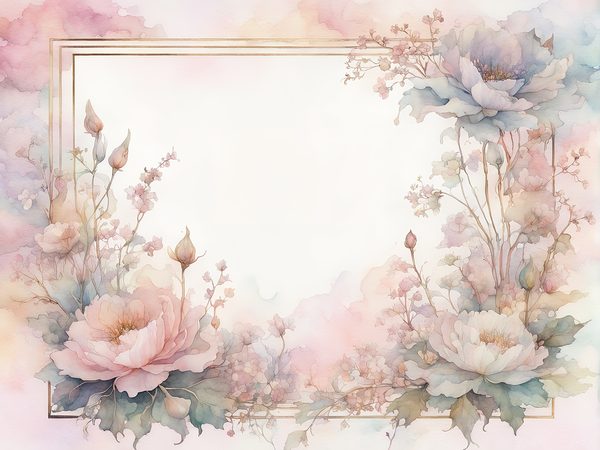 Watercolor Floral Frame Digital Paper: Soft Pink & Gold (10 JPGs) — image 5