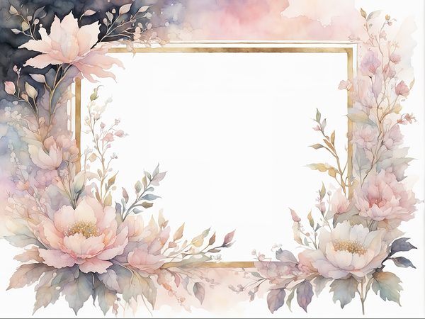 Watercolor Floral Frame Digital Paper: Soft Pink & Gold (10 JPGs) — image 9