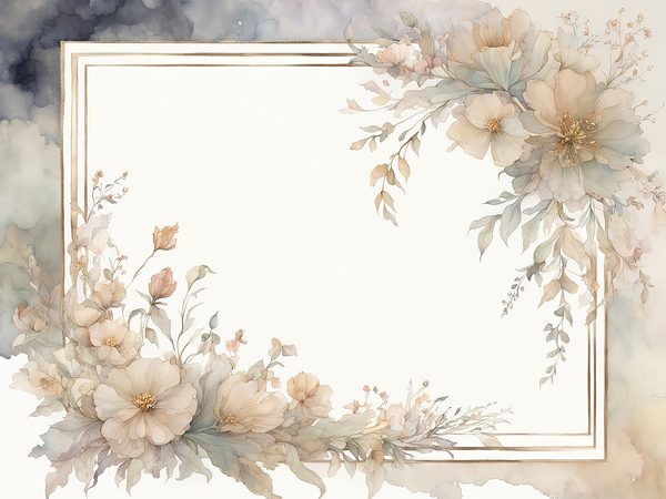 Khaki Floral Watercolor Digital Paper: Rustic Scrapbook Borders (10 JPGs, Digital Download, Commercial Use) — image 3