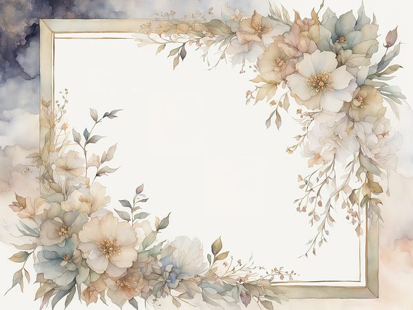 Khaki Floral Watercolor Digital Paper: Rustic Scrapbook Borders (10 JPGs, Digital Download, Commercial Use) — image 4