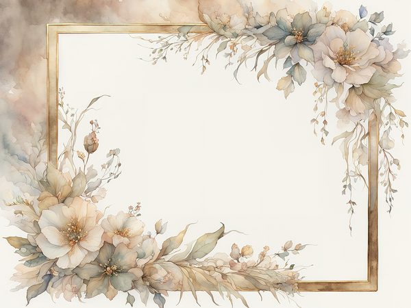 Khaki Floral Watercolor Digital Paper: Rustic Scrapbook Borders (10 JPGs, Digital Download, Commercial Use) — image 5