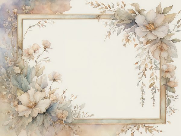 Khaki Floral Watercolor Digital Paper: Rustic Scrapbook Borders (10 JPGs, Digital Download, Commercial Use) — image 6