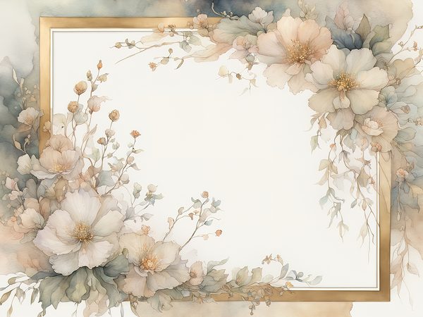 Khaki Floral Watercolor Digital Paper: Rustic Scrapbook Borders (10 JPGs, Digital Download, Commercial Use) — image 8