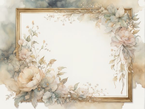 Khaki Floral Watercolor Digital Paper: Rustic Scrapbook Borders (10 JPGs, Digital Download, Commercial Use) — image 9