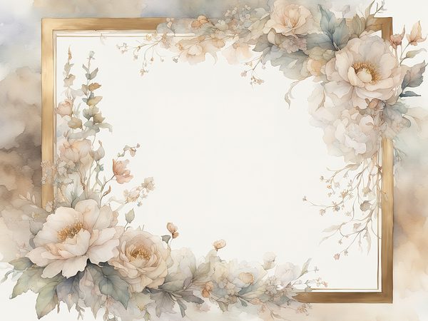 Khaki Floral Watercolor Digital Paper: Rustic Scrapbook Borders (10 JPGs, Digital Download, Commercial Use) — image 10