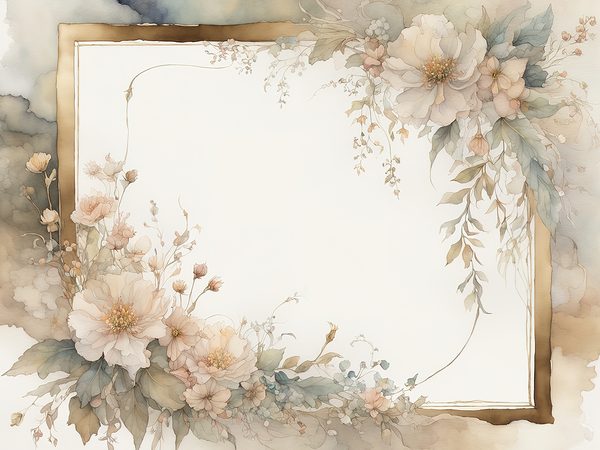 Khaki Floral Watercolor Digital Paper: Rustic Scrapbook Borders (10 JPGs, Digital Download, Commercial Use) — image 11