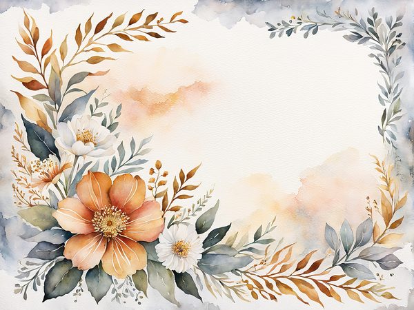 Light Sienna Watercolor Floral Paper Pack: Scrapbook & Card Making (JPG Digital Download) — image 2