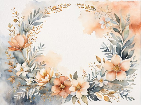 Light Sienna Watercolor Floral Paper Pack: Scrapbook & Card Making (JPG Digital Download) — image 4