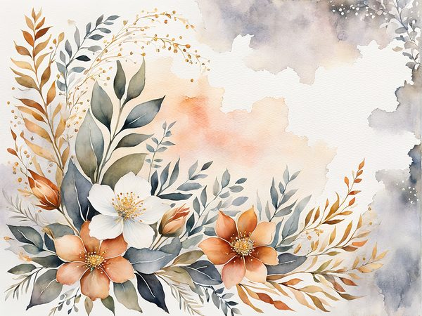 Light Sienna Watercolor Floral Paper Pack: Scrapbook & Card Making (JPG Digital Download) — image 7