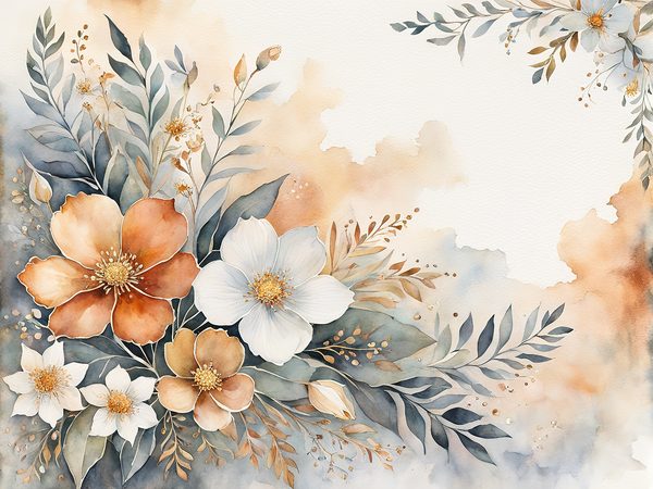 Light Sienna Watercolor Floral Paper Pack: Scrapbook & Card Making (JPG Digital Download) — image 10