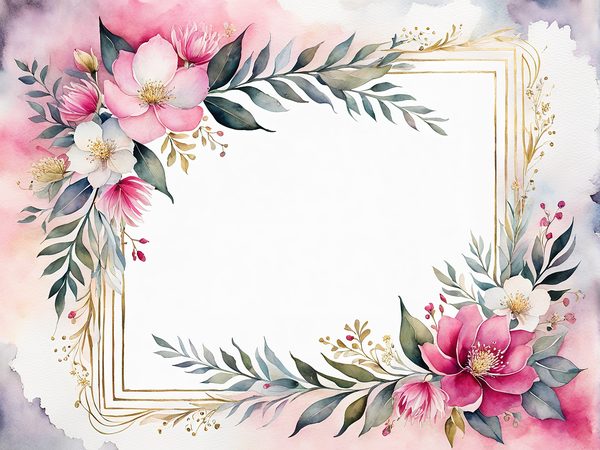 Fuchsia Watercolor Floral Paper Pack: US Letter Landscape (Digital Download) — image 1