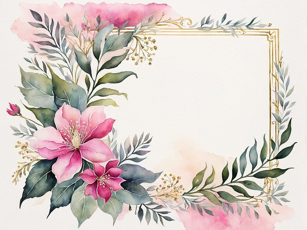 Fuchsia Watercolor Floral Paper Pack: US Letter Landscape (Digital Download) — image 2