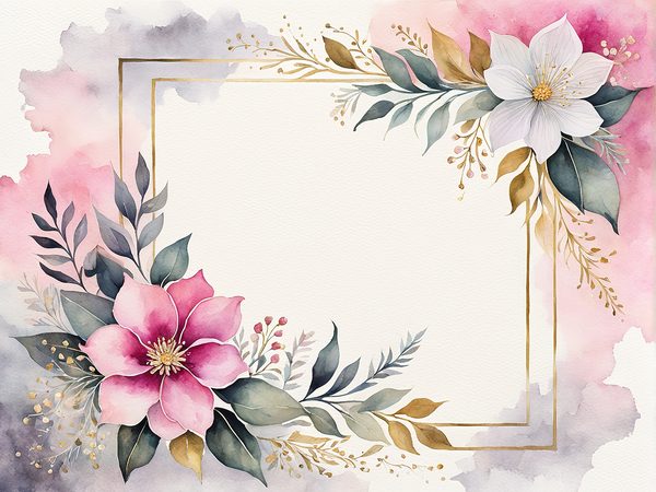 Fuchsia Watercolor Floral Paper Pack: US Letter Landscape (Digital Download) — image 3