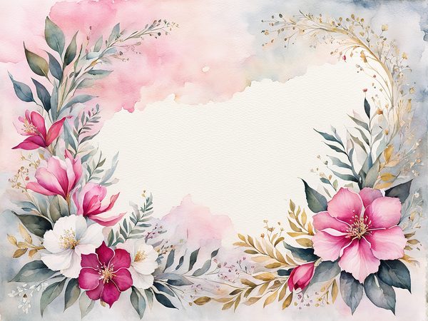Fuchsia Watercolor Floral Paper Pack: US Letter Landscape (Digital Download) — image 4