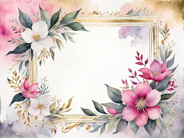 Fuchsia Watercolor Floral Paper Pack: US Letter Landscape (Digital Download) — image 5