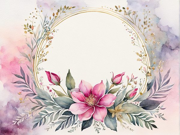 Fuchsia Watercolor Floral Paper Pack: US Letter Landscape (Digital Download) — image 6