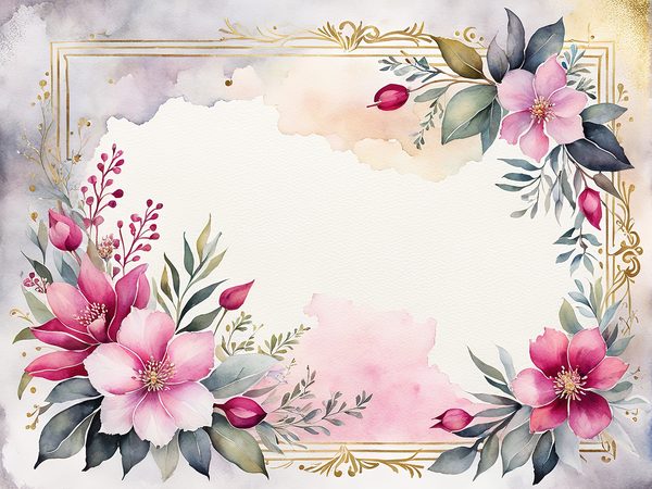 Fuchsia Watercolor Floral Paper Pack: US Letter Landscape (Digital Download) — image 7
