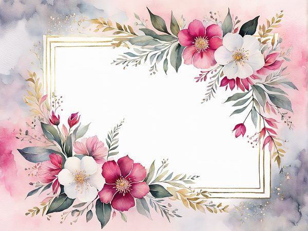 Fuchsia Watercolor Floral Paper Pack: US Letter Landscape (Digital Download) — image 9