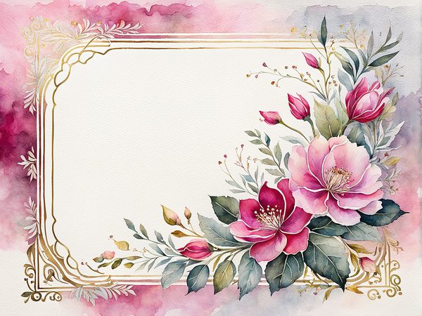 Fuchsia Watercolor Floral Paper Pack: US Letter Landscape (Digital Download) — image 10