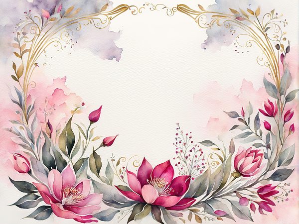 Fuchsia Watercolor Floral Paper Pack: US Letter Landscape (Digital Download) — image 12