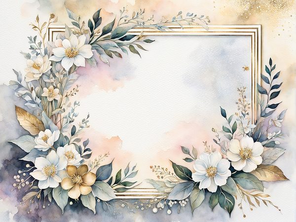 Watercolor Floral Digital Paper Pack: Pearl White Botanical Frames (10 JPGs) — image 6