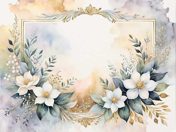 Watercolor Floral Digital Paper Pack: Pearl White Botanical Frames (10 JPGs) — image 7