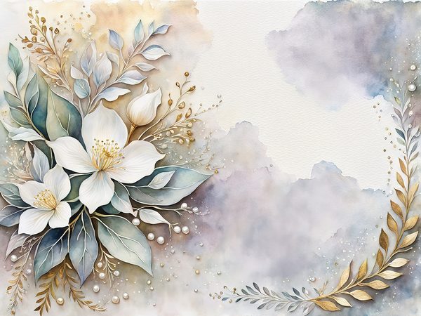 Watercolor Floral Digital Paper Pack: Pearl White Botanical Frames (10 JPGs) — image 9