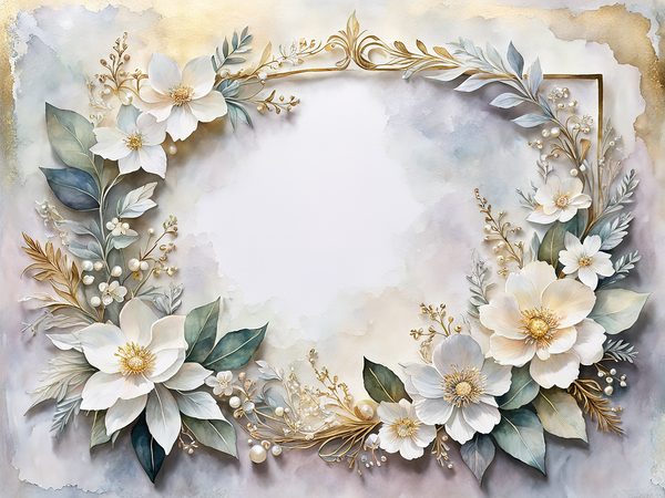 Watercolor Floral Digital Paper Pack: Pearl White Botanical Frames (10 JPGs) — image 10
