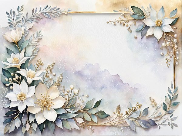 Watercolor Floral Digital Paper Pack: Pearl White Botanical Frames (10 JPGs) — image 11
