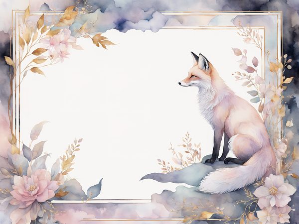 Watercolor Woodland Fox Digital Paper Pack: Soft Pastel Frames (JPGs) — image 3