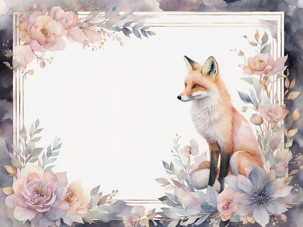 Watercolor Woodland Fox Digital Paper Pack: Soft Pastel Frames (JPGs) — image 4