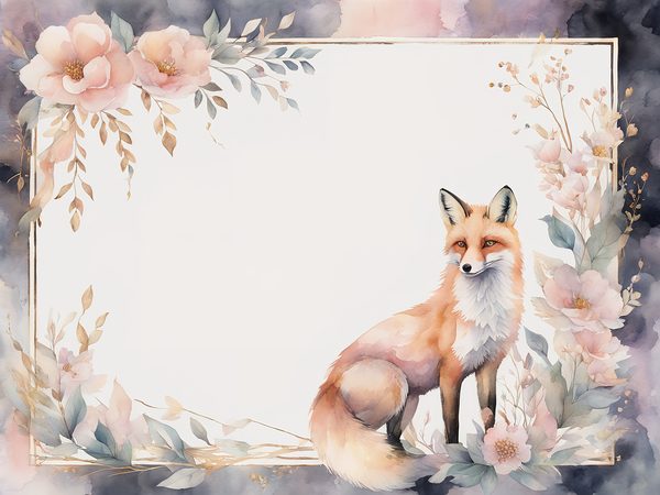Watercolor Woodland Fox Digital Paper Pack: Soft Pastel Frames (JPGs) — image 5