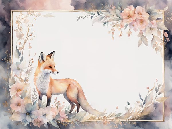 Watercolor Woodland Fox Digital Paper Pack: Soft Pastel Frames (JPGs) — image 6