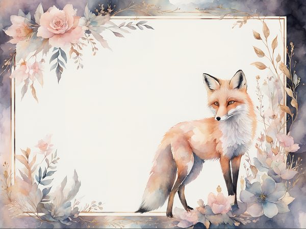 Watercolor Woodland Fox Digital Paper Pack: Soft Pastel Frames (JPGs) — image 7