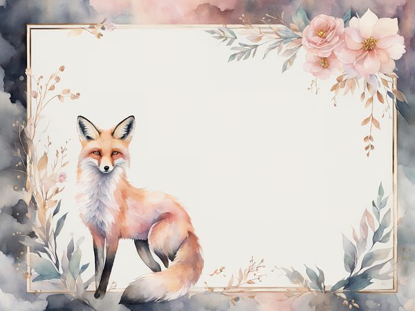Watercolor Woodland Fox Digital Paper Pack: Soft Pastel Frames (JPGs) — image 8