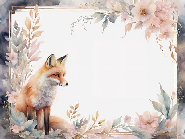 Watercolor Woodland Fox Digital Paper Pack: Soft Pastel Frames (JPGs) — image 9