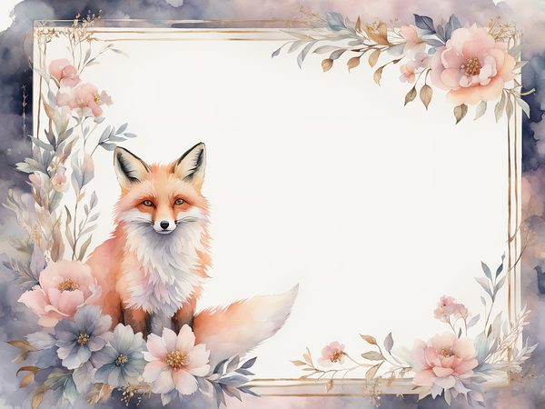 Watercolor Woodland Fox Digital Paper Pack: Soft Pastel Frames (JPGs) — image 10