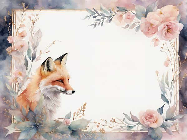 Watercolor Woodland Fox Digital Paper Pack: Soft Pastel Frames (JPGs) — image 11