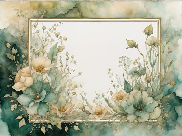 Watercolor Floral Frame Digital Paper Pack: Lush Forest Green (10 JPGs) — image 4