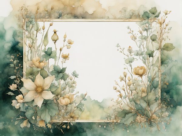 Watercolor Floral Frame Digital Paper Pack: Lush Forest Green (10 JPGs) — image 5