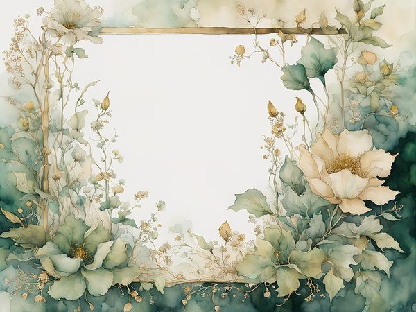 Watercolor Floral Frame Digital Paper Pack: Lush Forest Green (10 JPGs) — image 6